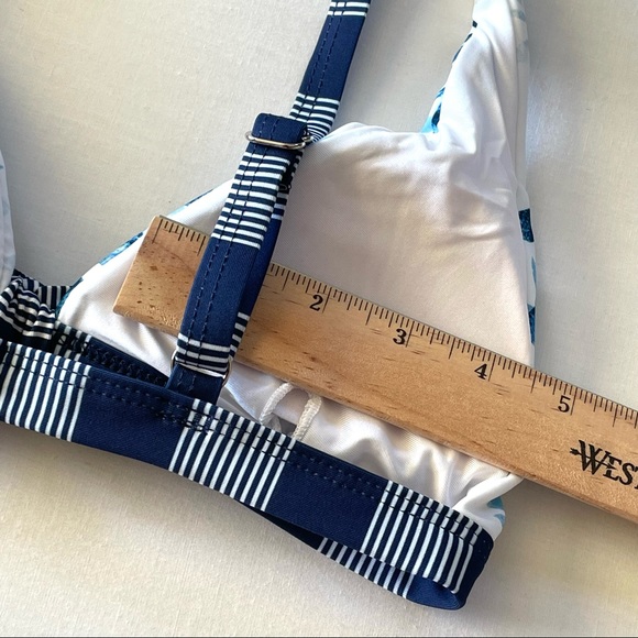 Splendid Bikini Top Adrift RSC Halter Bra Swimwear SP10230 Navy Floral Prints XS - Picture 11 of 16